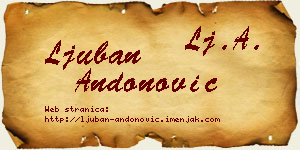 Ljuban Andonović vizit kartica